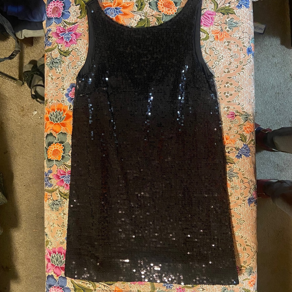 Vintage free people black sequin shift cocktail dress size 4